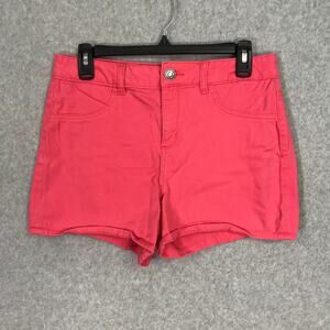 SO Shorts Women 11 Pink Super Stretch Preppy Classic Trad Faux Pockets High Rise